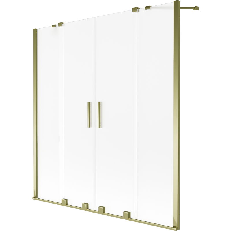 Mexen Velar Duo paroi de baignoire 2 volets coulissants 140 x 150 cm, givre, or - 896-140-000-32-50