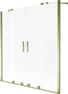 Mexen Velar Duo paroi de baignoire 2 volets coulissants 140 x 150 cm, givre, or - 896-140-000-32-50