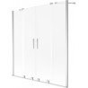 Mexen Velar Paroi de baignoire duo coulissante à 2 volets 140 x 150 cm, givrée, chromée - 896-140-000-32-01