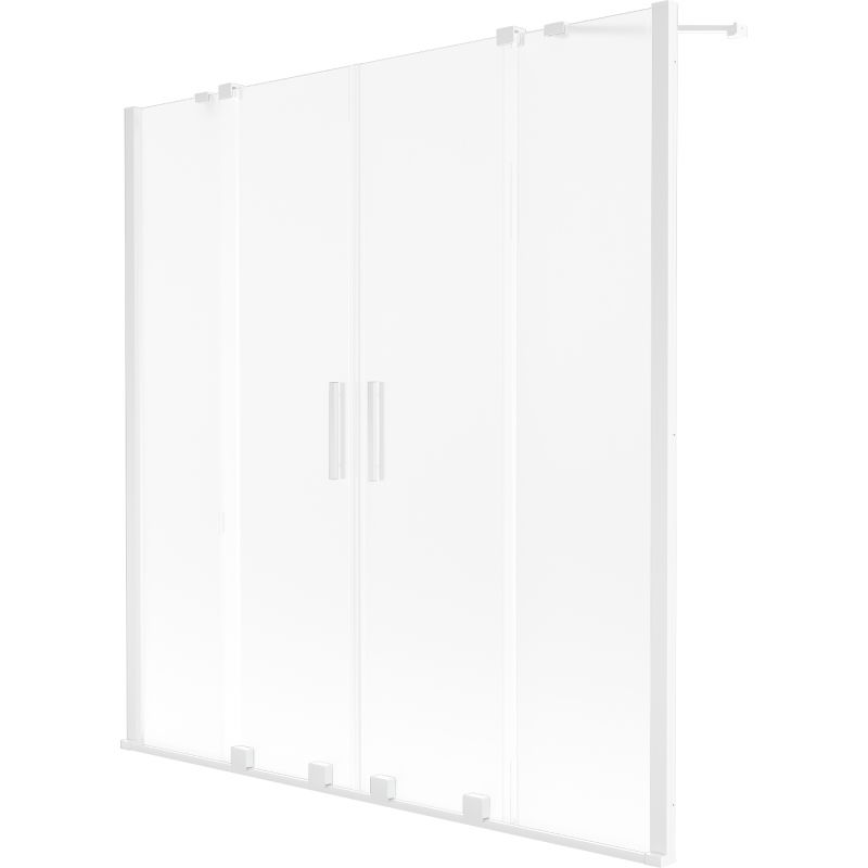 Mexen Velar Duo paroi de baignoire 2 plis coulissants 140 x 150 cm, givre, blanc - 896-140-000-32-20