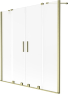 Mexen Velar Duo paroi de baignoire 2 volets coulissants 140 x 150 cm, givré, doré brossé - 896-140-000-32-55