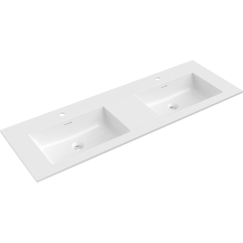 Mexen Otis lavabo encastré double 141 x 46,5 cm, blanc brillant - 25181400D