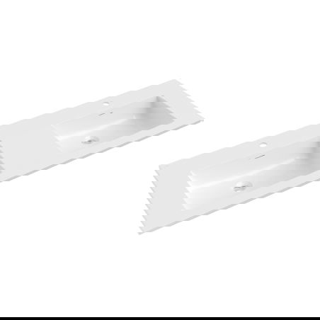 Mexen Otis lavabo encastré double 141 x 46,5 cm, blanc brillant - 25181400D