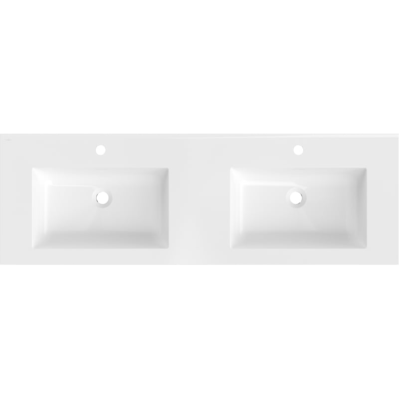 Mexen Otis lavabo encastré double 141 x 46,5 cm, blanc brillant - 25181400D