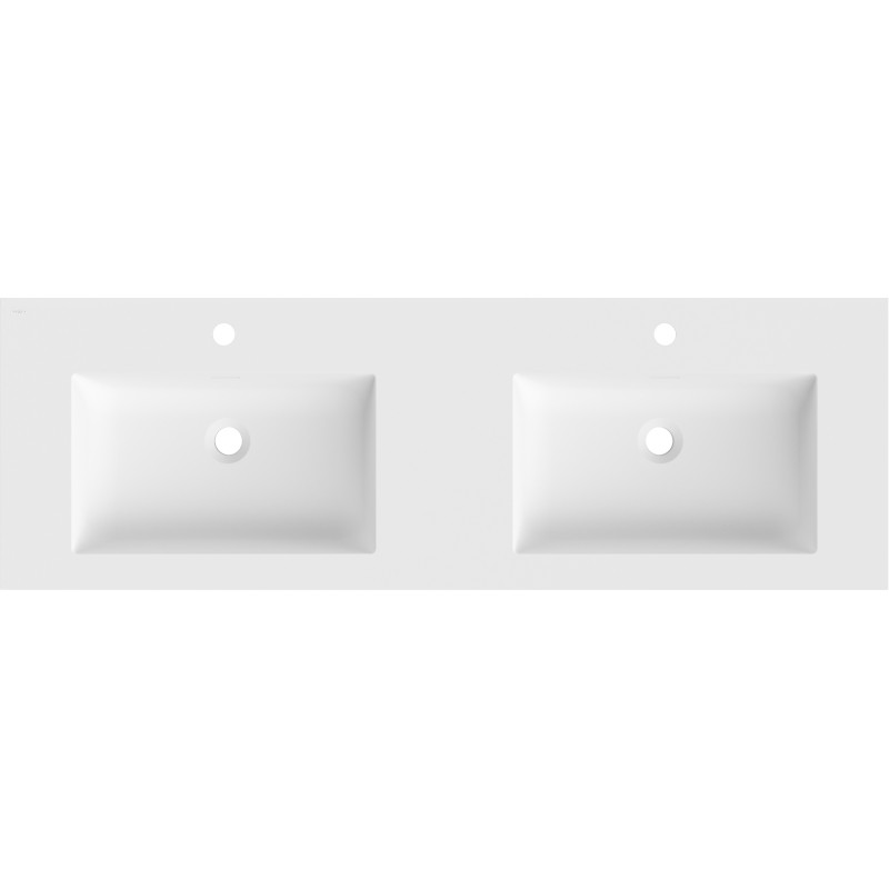 Mexen Otis lavabo intégré double 141 x 46,5 cm, blanc mat - 25181401D