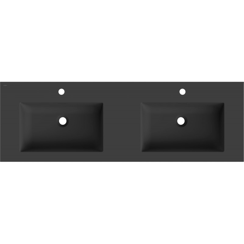 Mexen Otis lavabo encastré dans le plan double 141 x 46,5 cm, noir mat - 25181471D