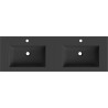 Mexen Otis lavabo encastré dans le plan double 141 x 46,5 cm, noir mat - 25181471D