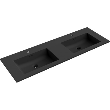 Mexen Otis lavabo encastré dans le plan double 141 x 46,5 cm, noir mat - 25181471D