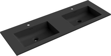Mexen Otis lavabo encastré dans le plan double 141 x 46,5 cm, noir mat - 25181471D