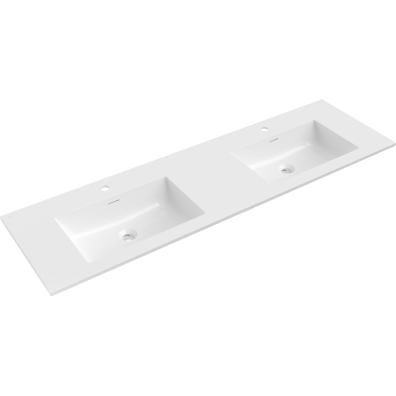 Mexen Otis lavabo encastré dans le plan double 161 x 46,5 cm, blanc brillant - 25181600D