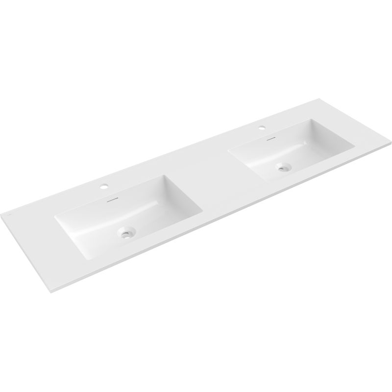 Mexen Otis lavabo encastré double 161 x 46,5 cm, blanc brillant - 25181600D
