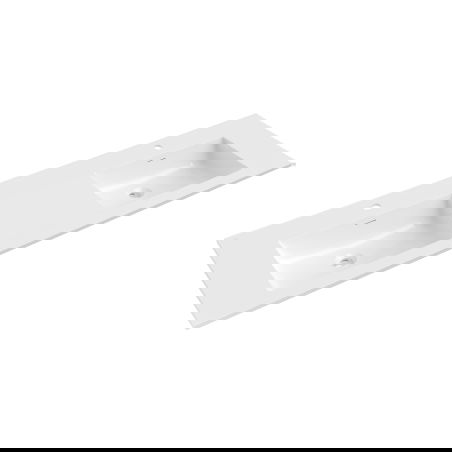 Mexen Otis lavabo encastré double 161 x 46,5 cm, blanc brillant - 25181600D