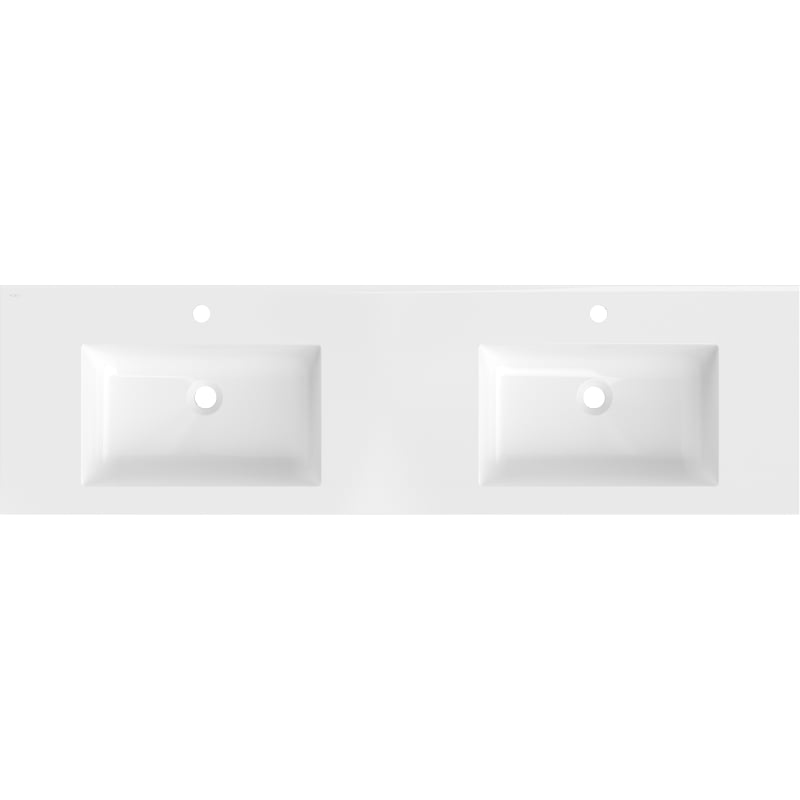 Mexen Otis lavabo encastré dans le plan double 161 x 46,5 cm, blanc brillant - 25181600D