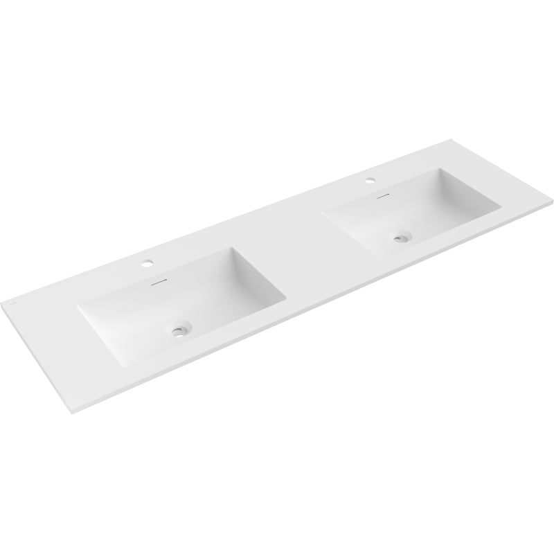 Mexen Otis double vasque encastrée 161 x 46,5 cm, blanc mat - 25181601D