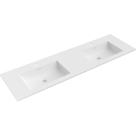 Mexen Otis double vasque encastrée 161 x 46,5 cm, blanc mat - 25181601D
