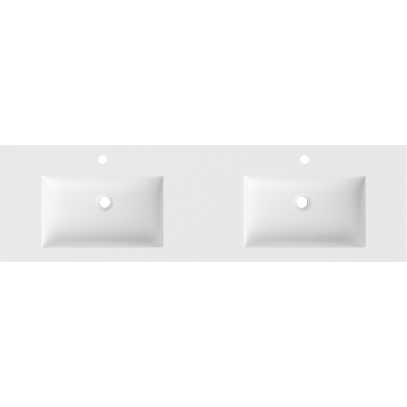 Mexen Otis double vasque encastrée 161 x 46,5 cm, blanc mat - 25181601D
