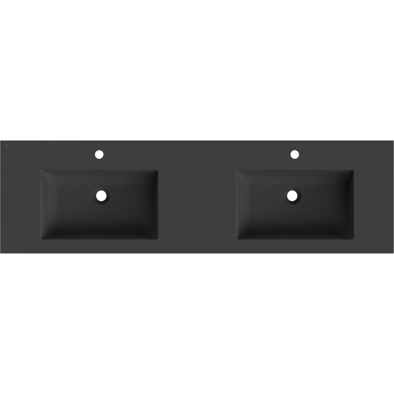 Mexen Otis lavabo encastré double 161 x 46,5 cm, noir mat - 25181671D