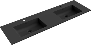 Mexen Otis lavabo encastré double 161 x 46,5 cm, noir mat - 25181671D