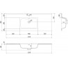 Mexen Otis vasque encastrée dans le plan 121 x 46,5 cm, blanc brillant - 25181200