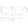 Mexen Otis lavabo encastré dans le plan 141 x 46,5 cm, blanc mat - 25181401