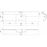 Mexen Otis lavabo encastré dans le plan 161 x 46,5 cm, blanc brillant - 25181600