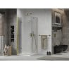 Mexen Lima cabine de douche pliante 100 x 100 cm, transparent, dorée + receveur Flat - 856-100-100-50-00-4010