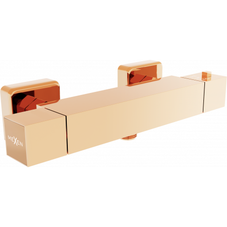 Batterie de douche thermostatique Mexen Cube, or rose - 77200-60