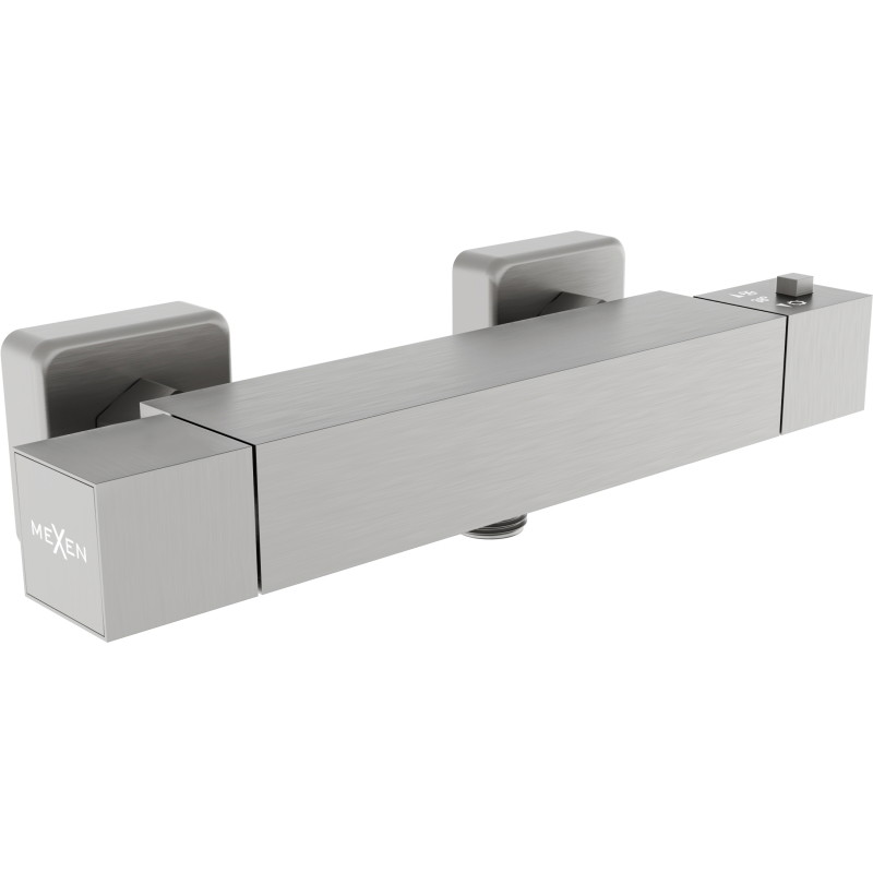 Mexen Cube mitigeur de douche thermostatique, gris foncé brossé - 77200-66