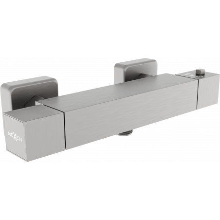 Mexen Cube mitigeur de douche thermostatique, gris foncé brossé - 77200-66
