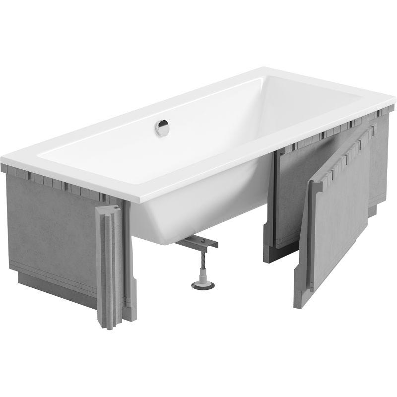 Mexen X-ST coque en polystyrène LED pour baignoire rectangulaire 160-190 x 70-90 cm, blanche - 55021-01