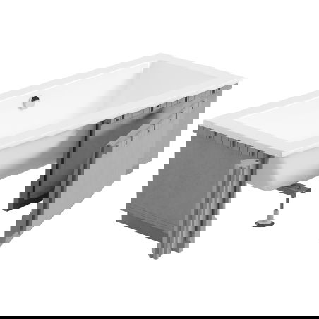 Mexen X-ST coque en polystyrène LED pour baignoire rectangulaire 160-190 x 70-90 cm, blanche - 55021-01