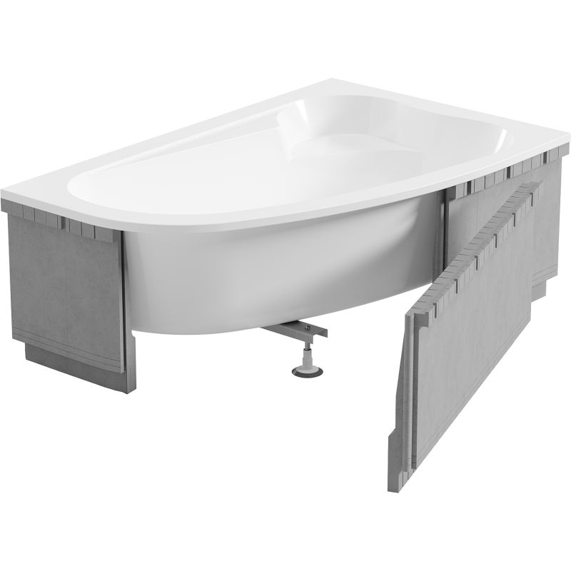 Mexen X-ST coque en polystyrène LED pour baignoire d'angle 240 cm, blanc - 55022-01