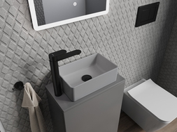 Mexen Nadia lavabo à poser 36 x 23 cm, gris clair mat - 21613661