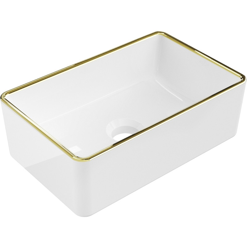Mexen Nadia lavabo sur plan 36 x 23 cm, blanc/bord doré - 21613605