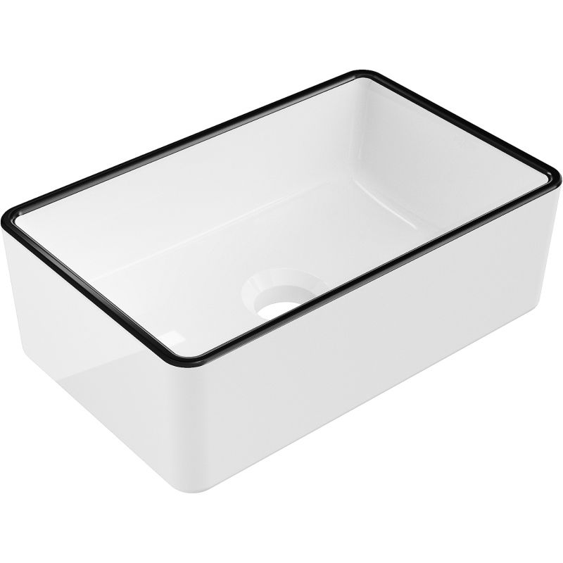 Mexen Nadia lavabo de comptoir 36 x 23 cm, blanche/bord en noir - 21613607