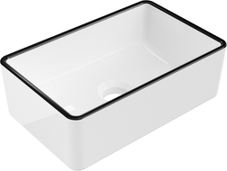 Mexen Nadia lavabo de comptoir 36 x 23 cm, blanche/bord en noir - 21613607