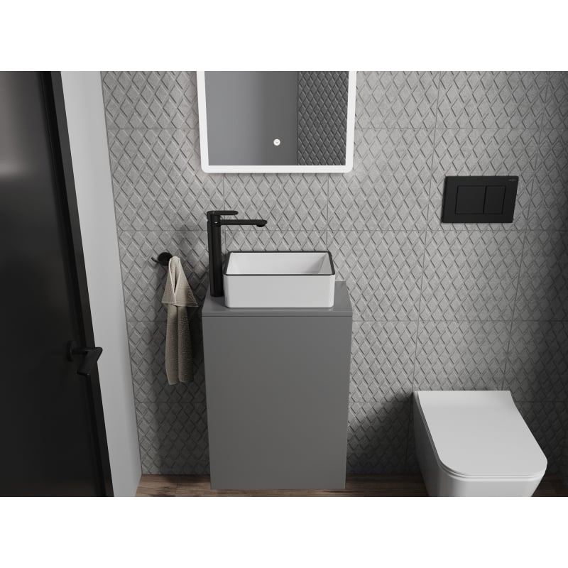 Mexen Nadia lavabo sur comptoir 36 x 23 cm, bord blanc/noir - 21613607