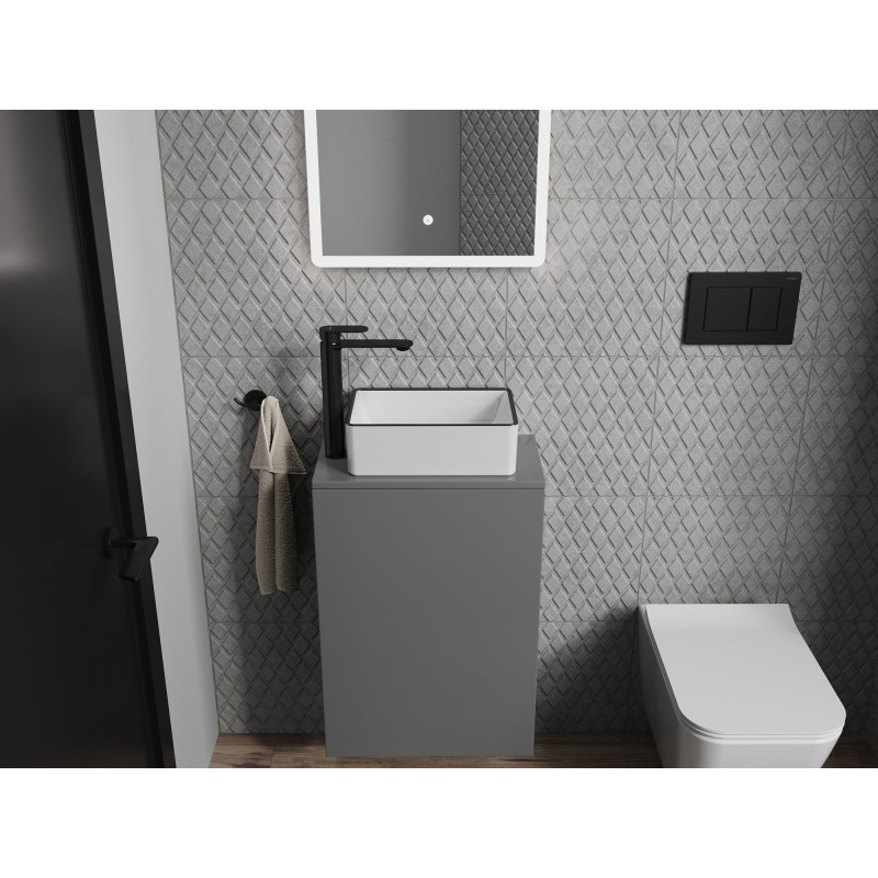 Mexen Nadia lavabo sur plan 36 x 23 cm, bord blanc/noir - 21613607