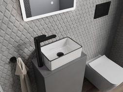 Mexen Nadia lavabo sur comptoir 36 x 23 cm, bord blanc/noir - 21613607