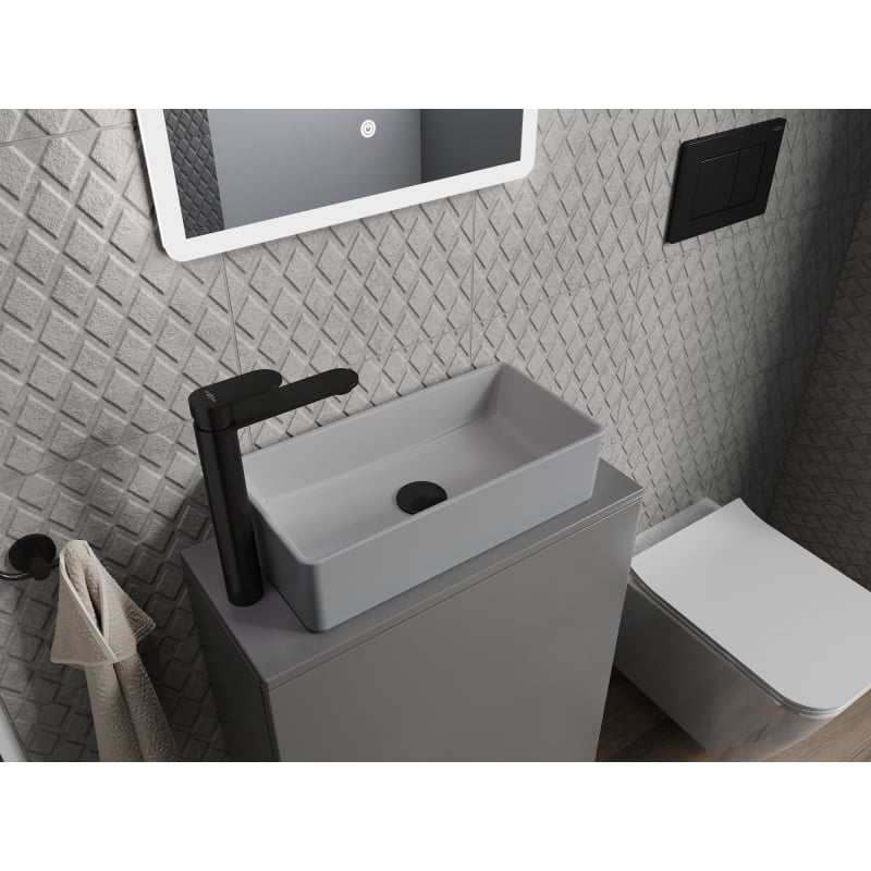 Mexen Nadia lavabo à poser 46 x 23 cm, gris clair mat - 21614661