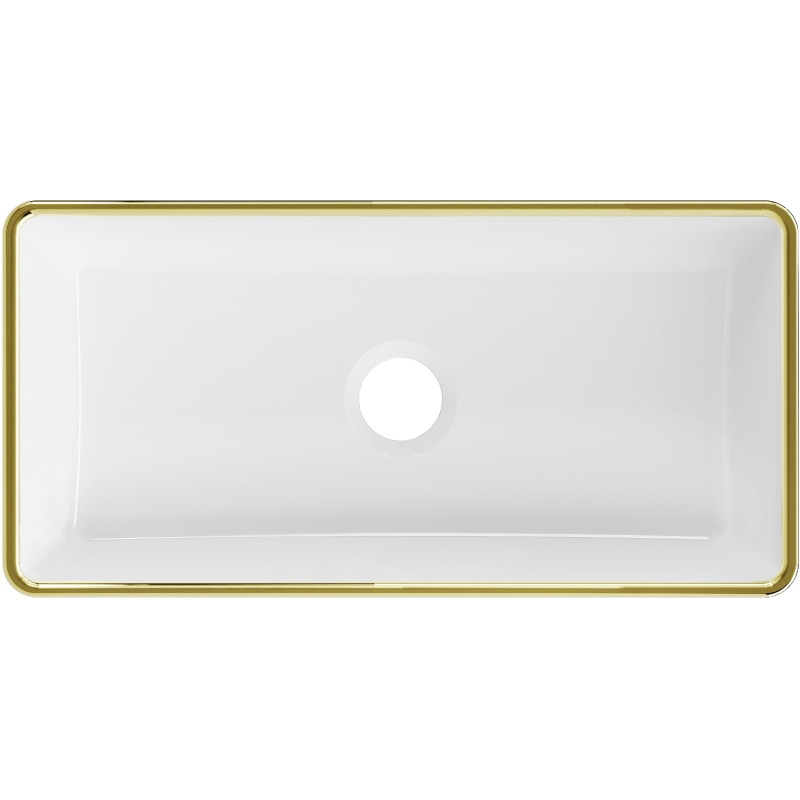 Mexen Nadia lavabo à poser 46 x 23 cm, blanc/contour doré - 21614605