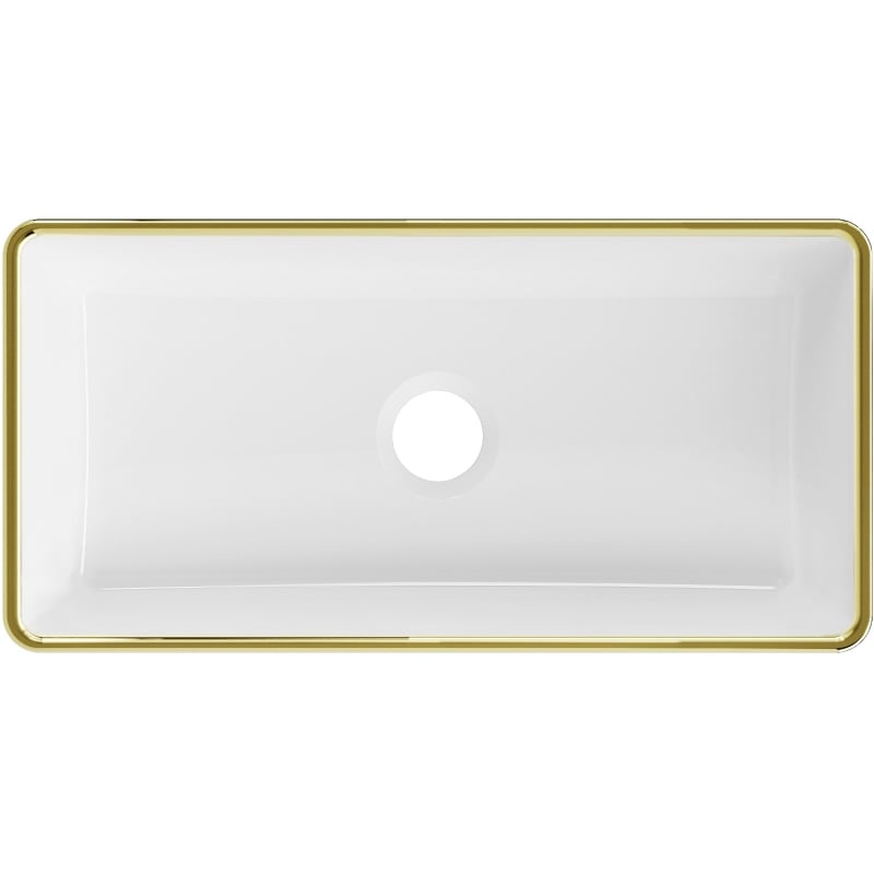 Mexen Nadia lavabo à poser 46 x 23 cm, blanc/or bord doré - 21614605