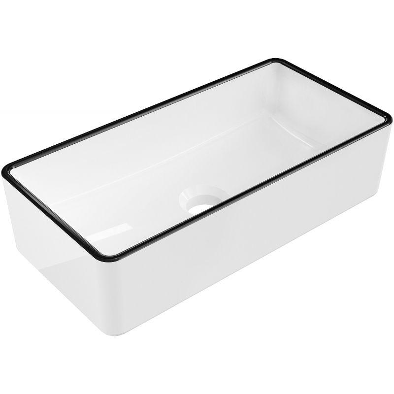 Mexen Nadia lavabo de comptoir 46 x 23 cm, blanche/bord en noir - 21614607