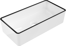 Mexen Nadia lavabo de comptoir 46 x 23 cm, blanche/bord en noir - 21614607
