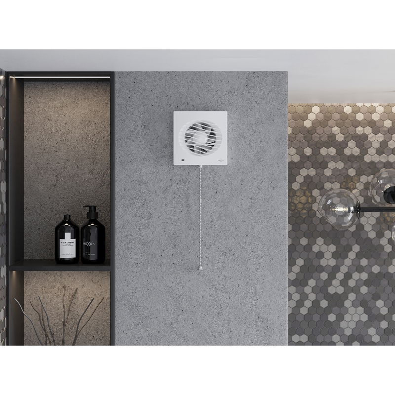 Mexen DXS Ventilateur de salle de bain 100, interrupteur à cordon, blanc - W9603-100K-00