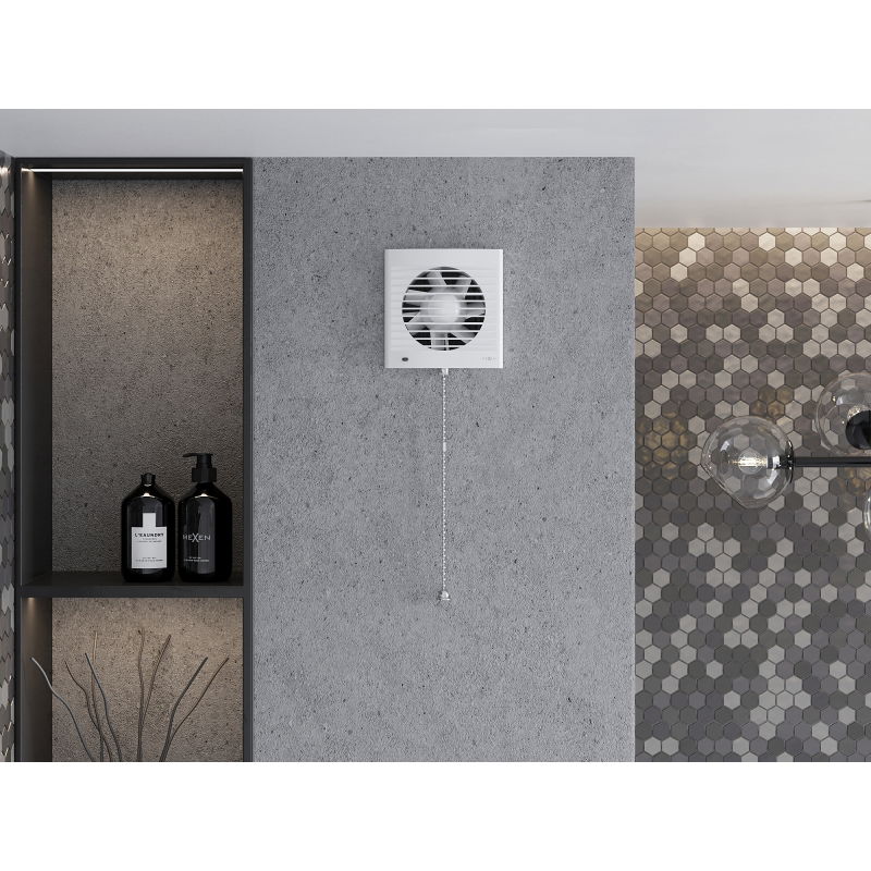 Mexen EXS 120 ventilateur de salle de bain, interrupteur à corde, blanc - W9604-125K-00