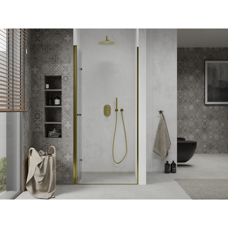 Mexen Lima porte de douche pliante 70 cm, transparente, dorée - 856-070-000-50-00