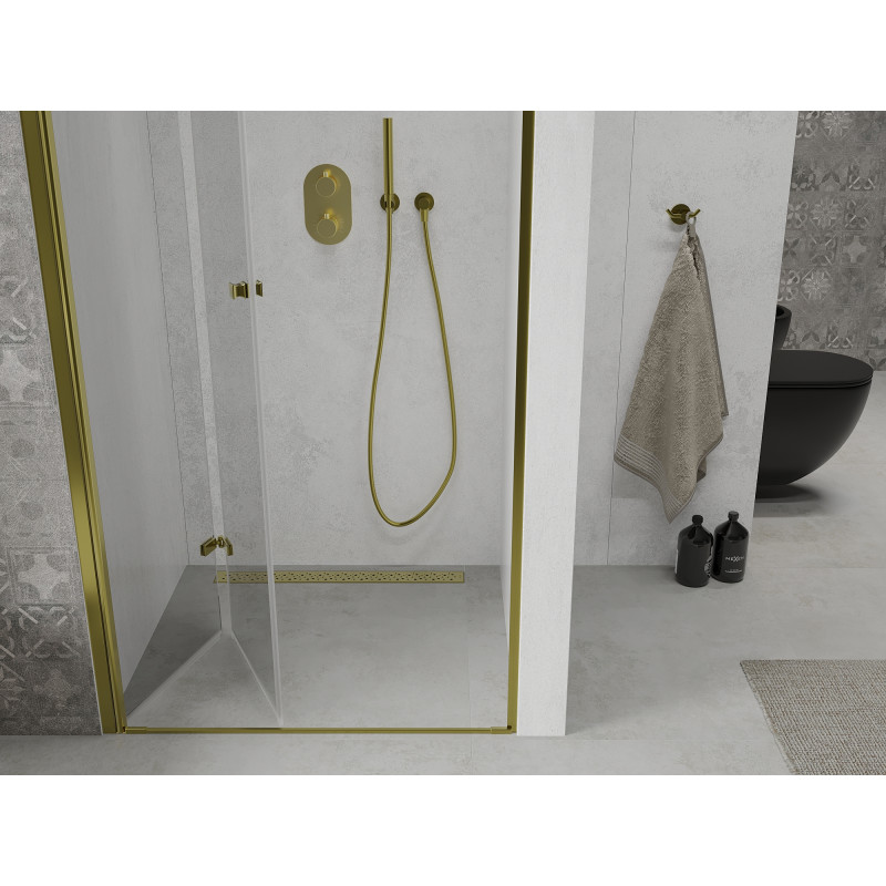 Mexen Lima porte de douche pliante 70 cm, transparente, dorée - 856-070-000-50-00