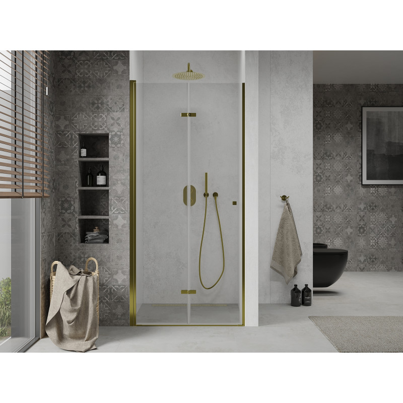 Mexen Lima porte de douche pliante 70 cm, transparente, dorée - 856-070-000-50-00