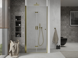 Mexen Lima porte de douche pliante 80 cm, transparent, doré - 856-080-000-50-00